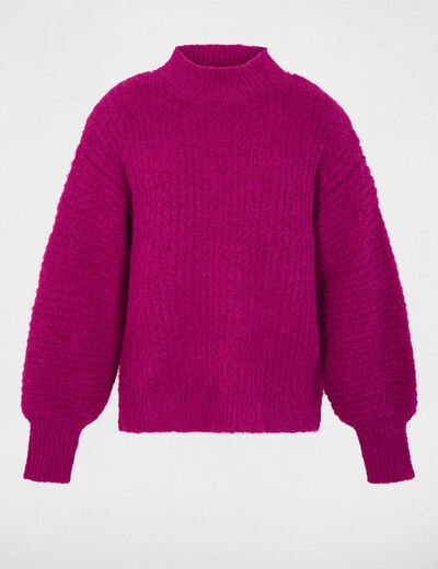 pull oversize col montant violet femme Pull oversize col montant violet femme
