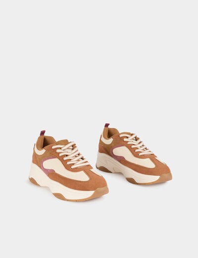 Sneakers su&eacute;dine multicolore femme