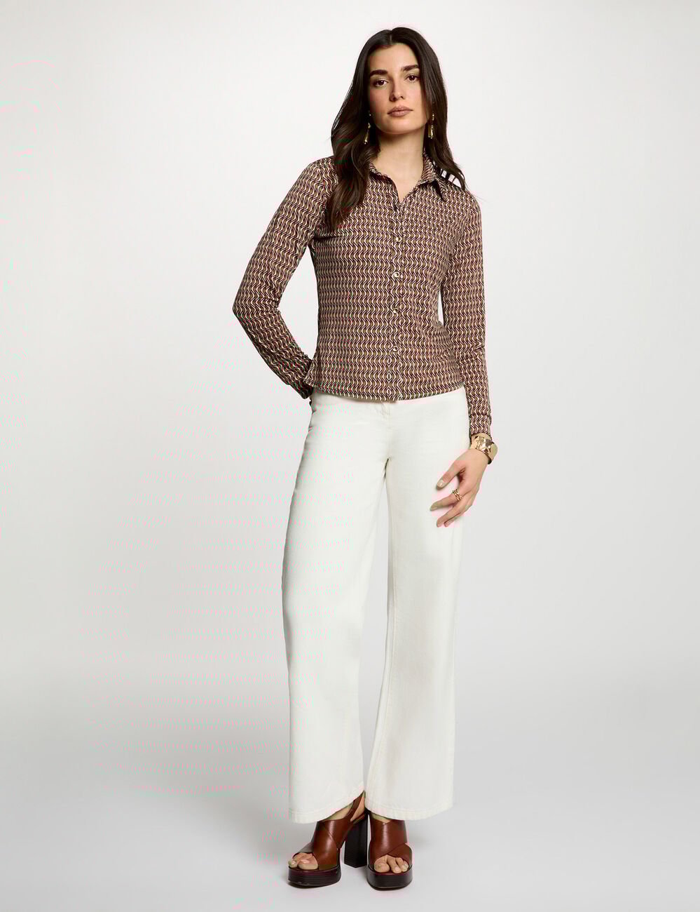 T-shirt met kraag meerkleurig vrouw