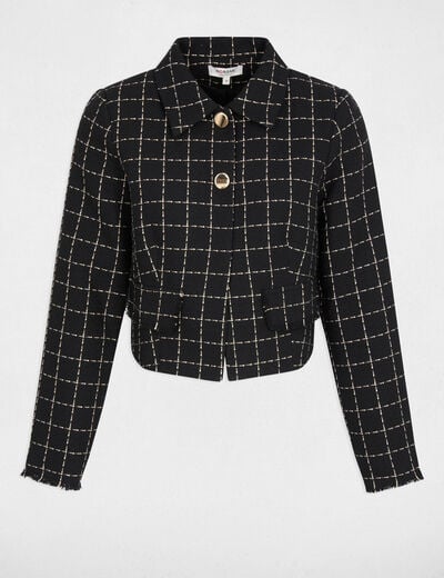 Veste courte ajustée noir femme
