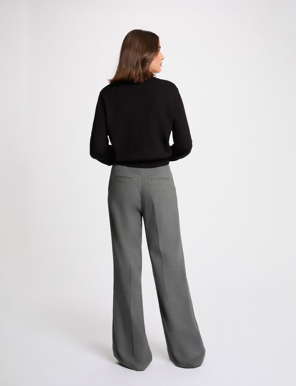 Getailleerd vest met V-hals zwart vrouw