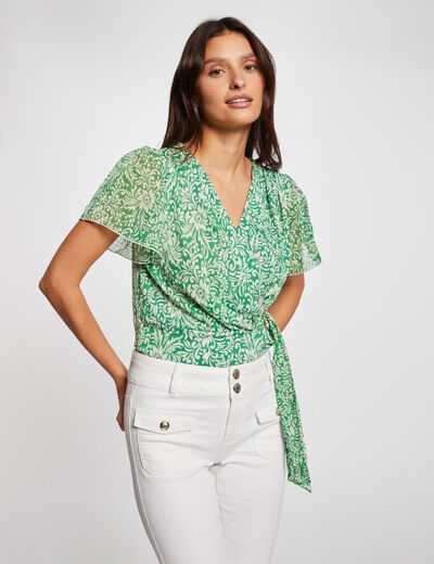 T-shirt manches courtes vert femme