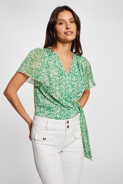 T-shirt met korte mouwen groen vrouw