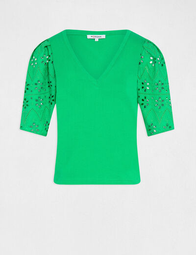 T-shirt à manches courtes vert femme