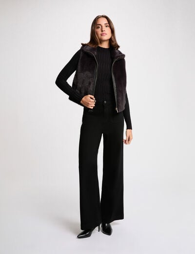 Veste sans manches noir femme