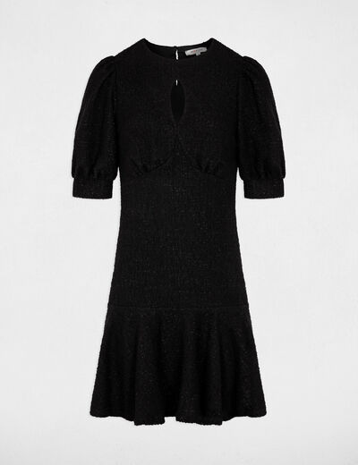Robe manches bouffantes noir femme