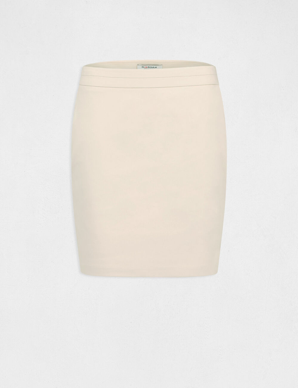 Rechte rok met hoge taille zand vrouw