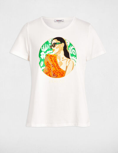 T-shirt à inscription blanc femme