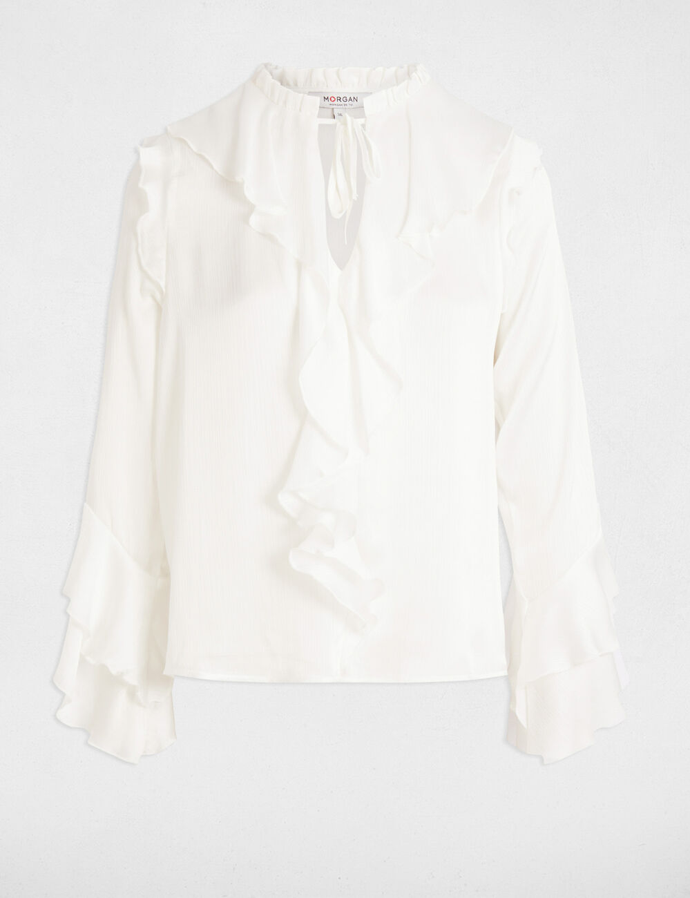 Blouse met lange mouwen helder wit vrouw