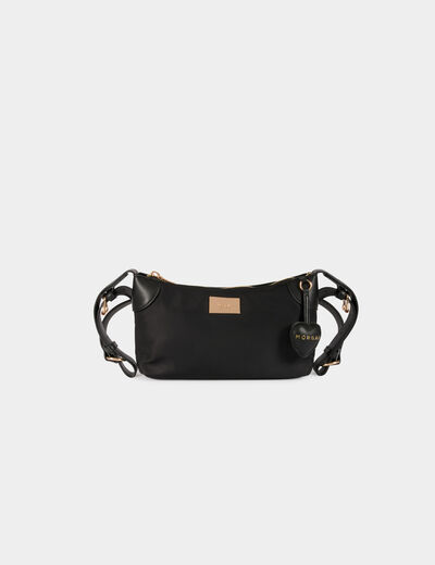 Sac nylon similicuir noir femme