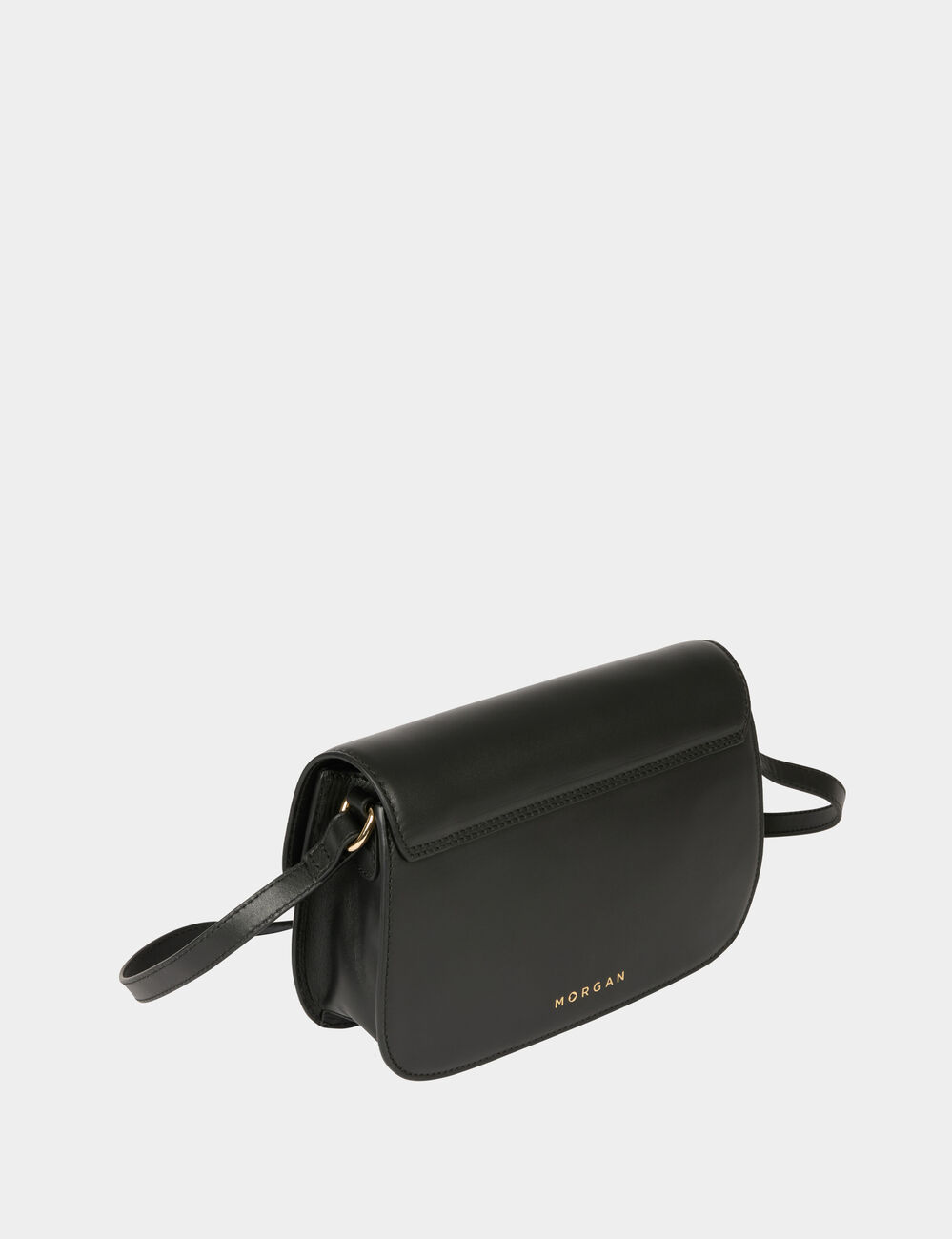 Sac bo&icirc;te bandouli&egrave;re en cuir noir femme