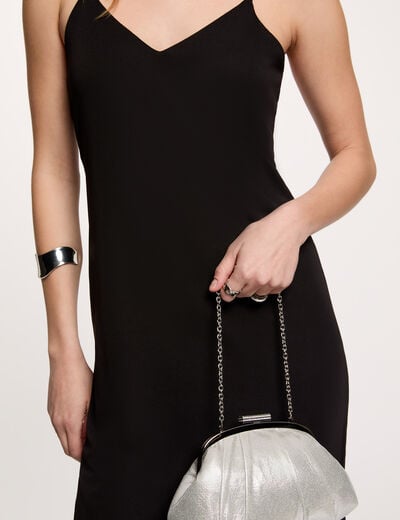 Pochette similicuir couleur argent femme