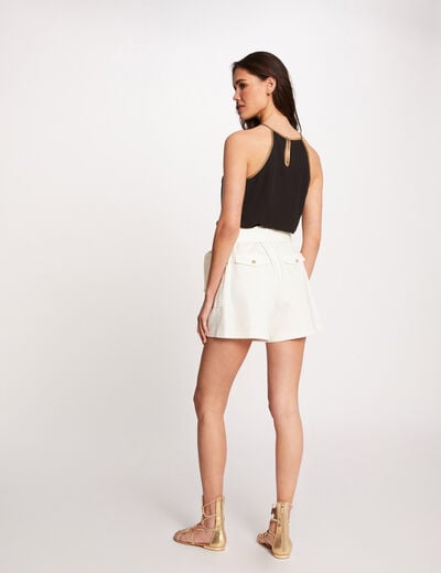 Blouse bretelles fines avec liser&eacute;s noir femme