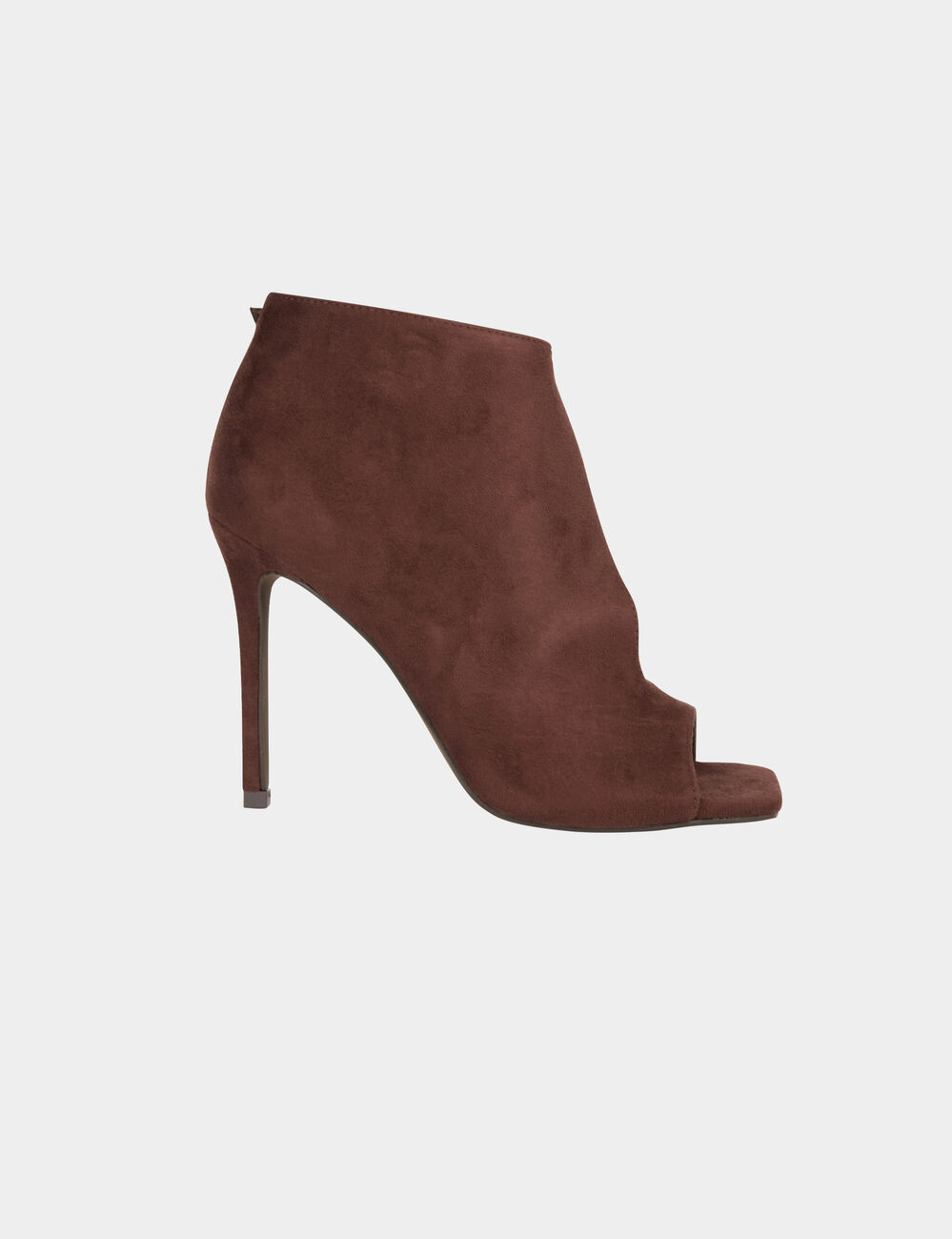 Sandales &agrave; talons demi-ouvertes marron fonc&eacute; femme