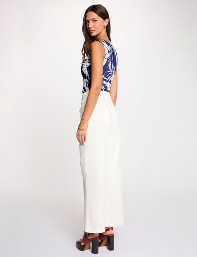 T-shirt ajust&eacute; d&eacute;collet&eacute; multicolore femme