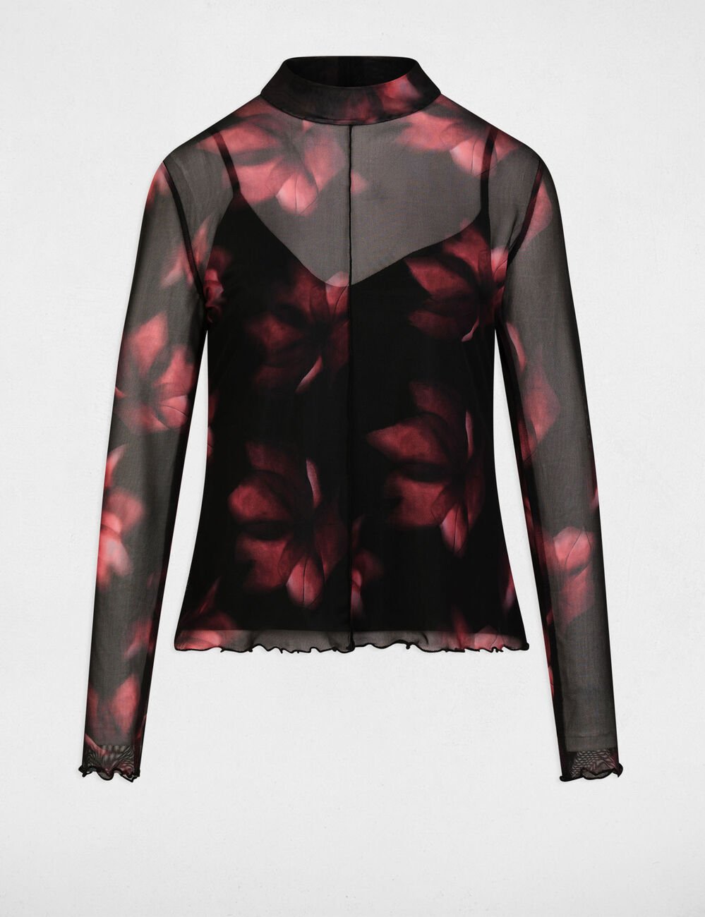 T-shirt cintr&eacute; manches longues multicolore femme