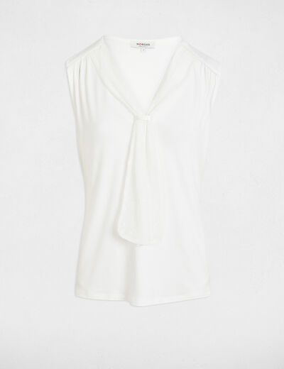 Mouwloze tanktop helder wit vrouw