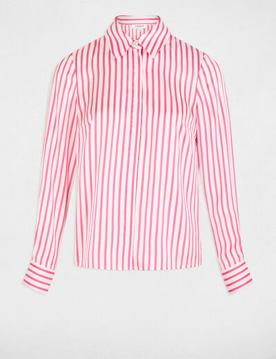 Chemise manches longues rayée rose femme