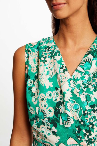 Jumpsuit wijde pijpen en plantenprint meerkleurig vrouw