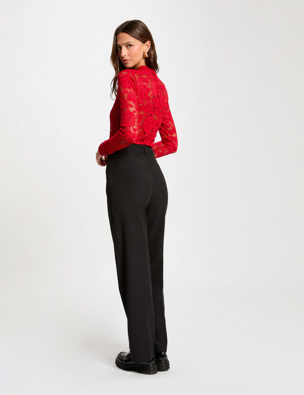 T-shirt manches longues rouge femme