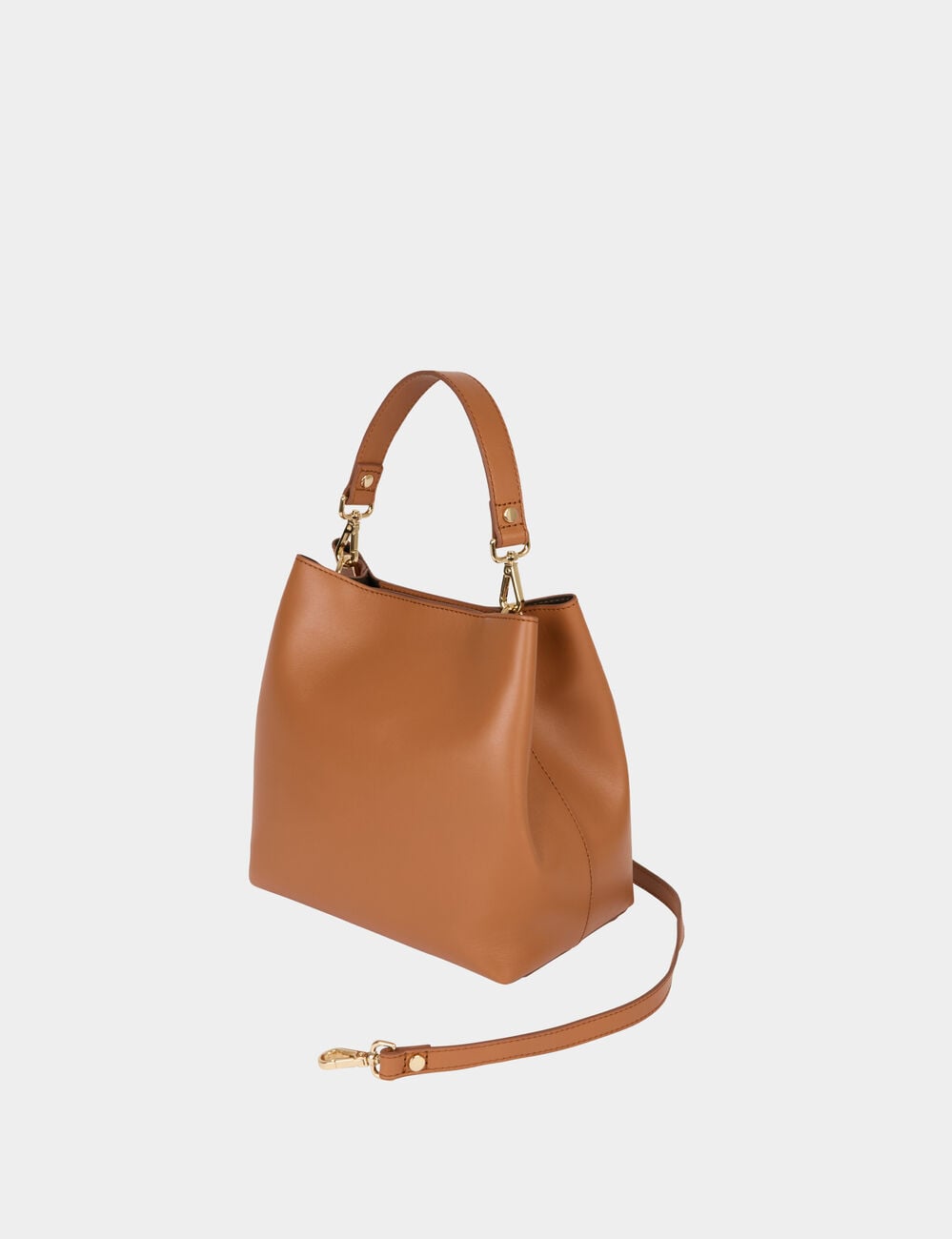 Sac sceau en cuir camel femme