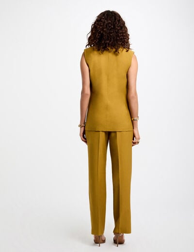 Carrot fit broek met plooien brons vrouw