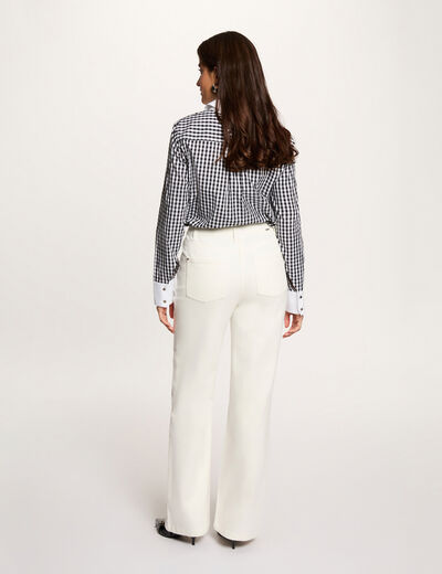 Jean large 7/8 blanc femme