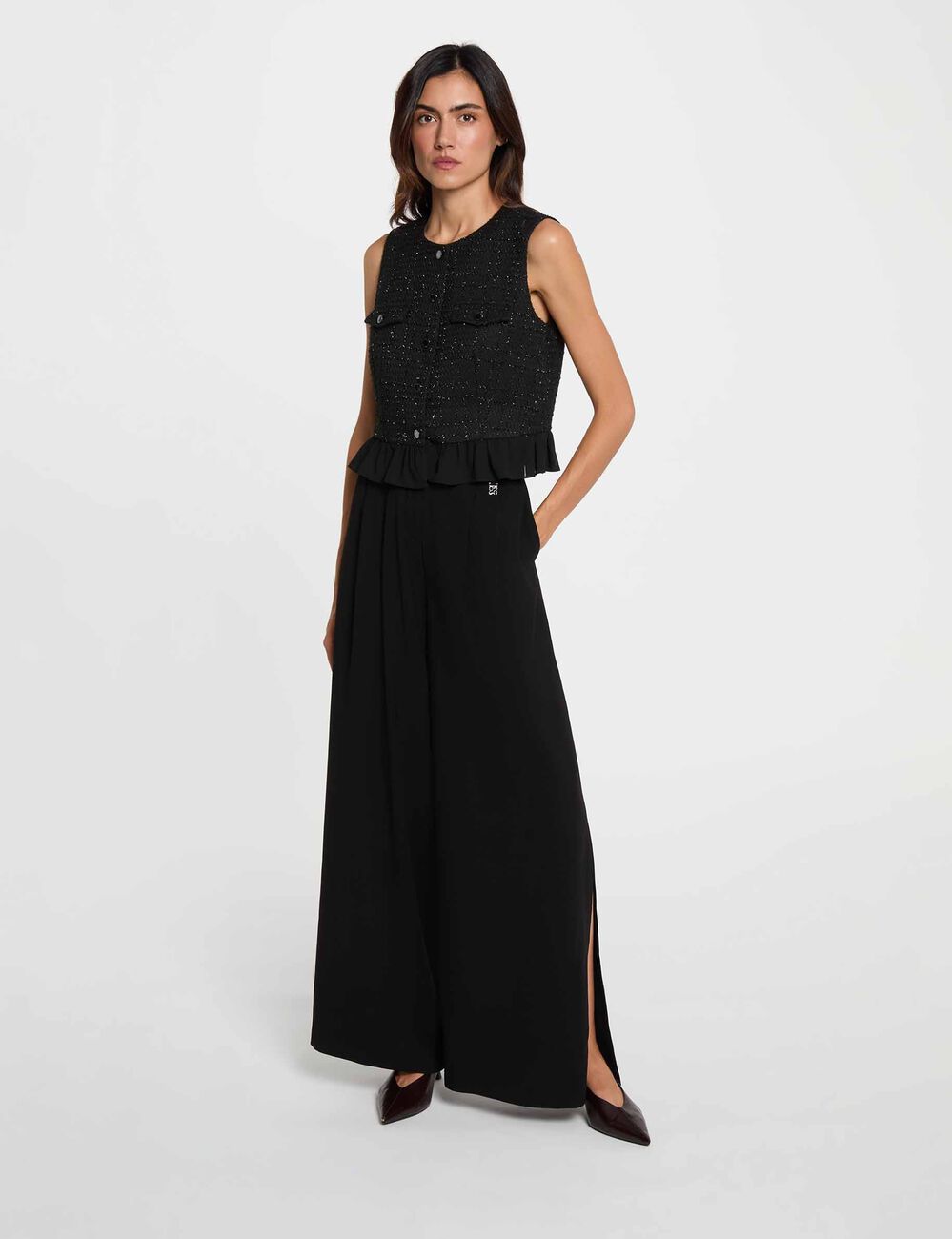 Chemise sans manches noir femme