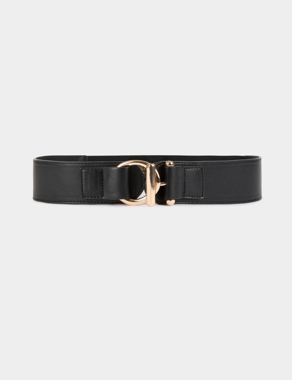 Ceinture large similicuir noir femme