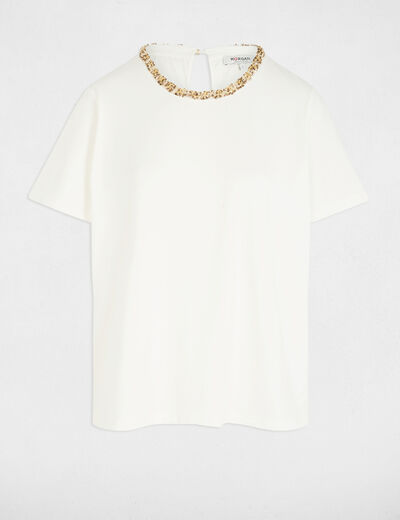 T-shirt manches courtes blanc femme