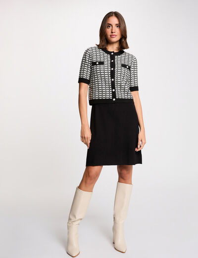 Robe tricot effet 2-en-1 noir femme