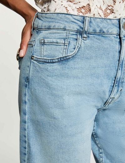dubbel stone washed denim vrouw