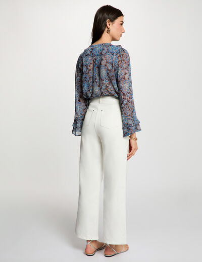 Chemise voile ajust&eacute;e multicolore femme