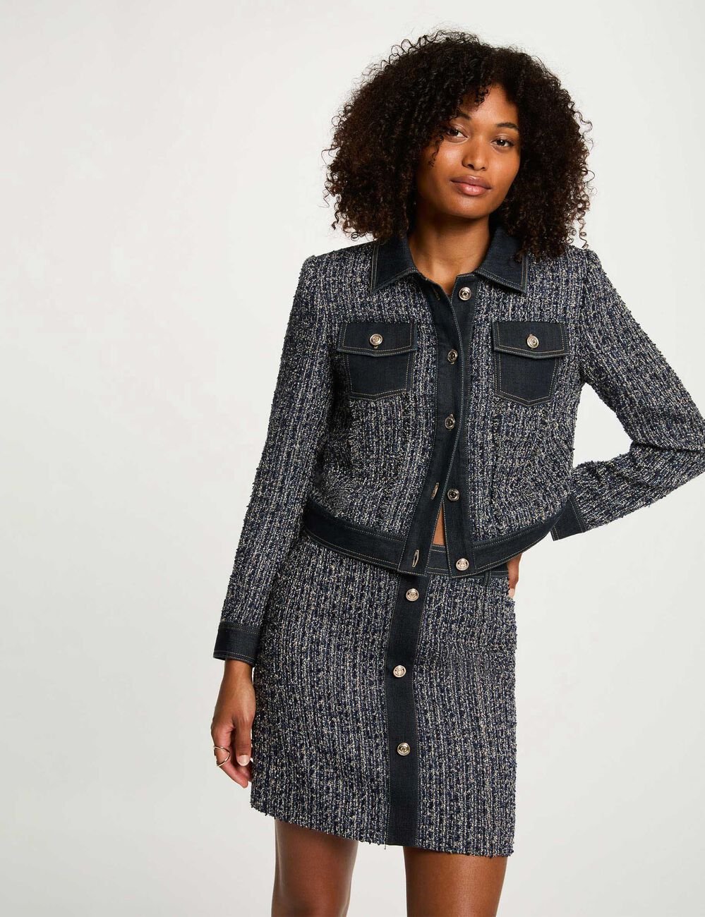 Jupe courte ajustée multicolore femme