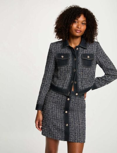Jupe courte ajustée multicolore femme