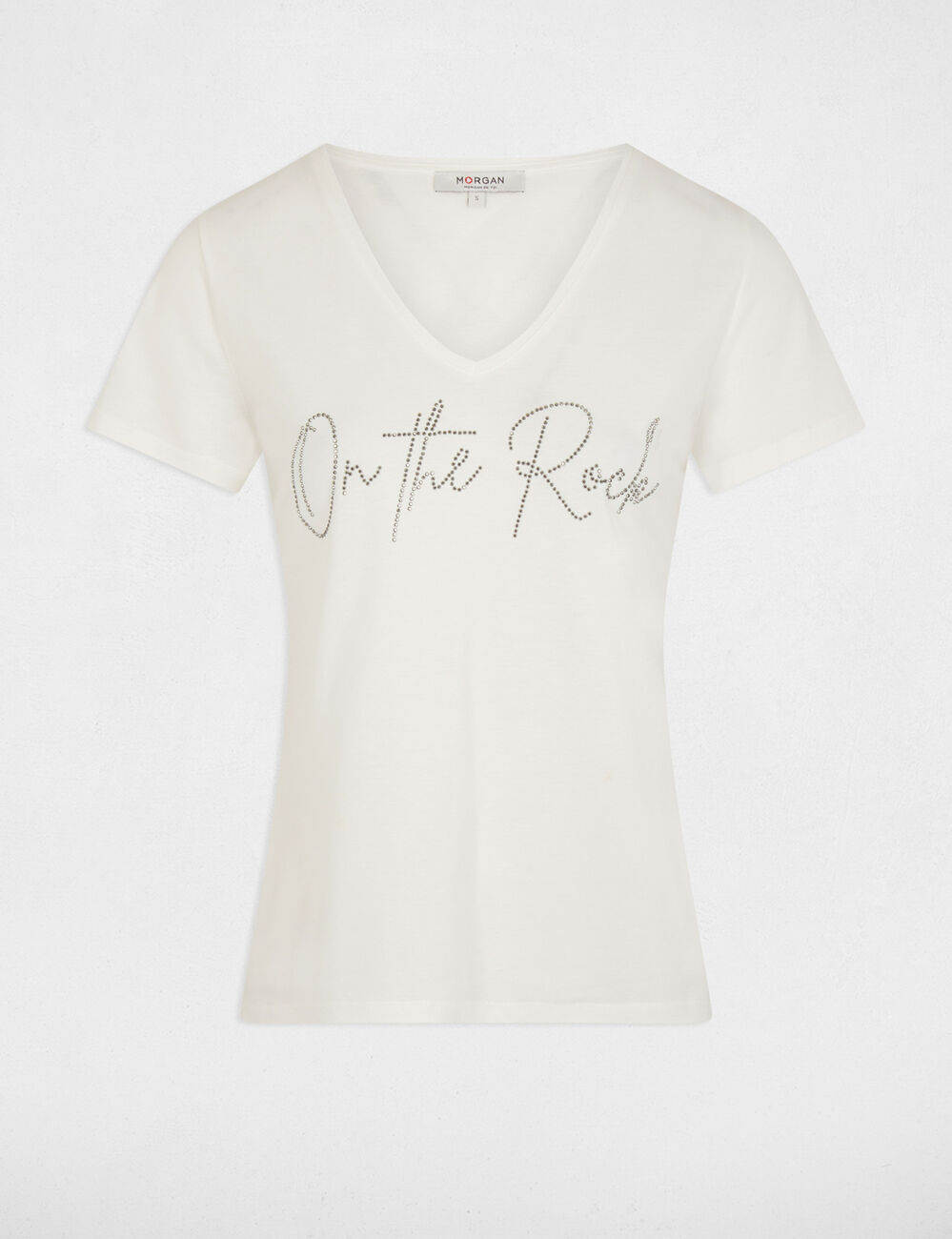 T-shirt à inscription ecru femme