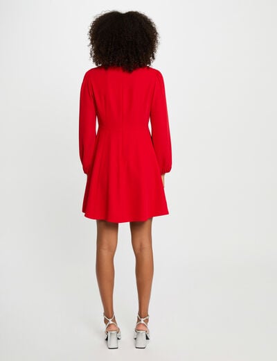 Robe courte trapèze rouge femme