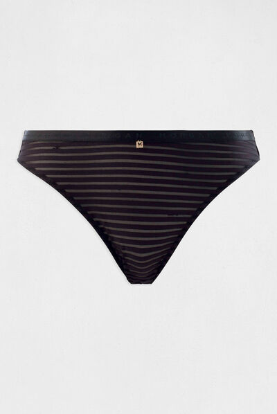 Slip en dentelle noir femme