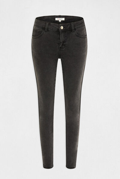 Skinny jeans met banden aan de zijkant mediumgrijs vrouw
