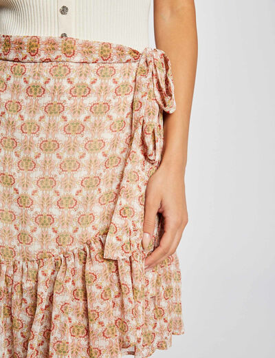 Wikkeljurk met abstracte print meerkleurig vrouw