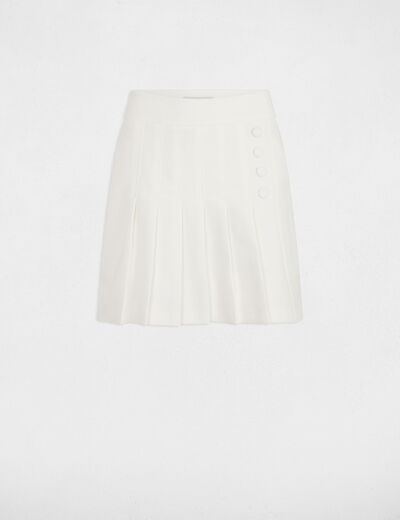 Jupe courte plissée blanc femme