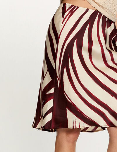 Jupe mi-longue satin&eacute;e multicolore femme