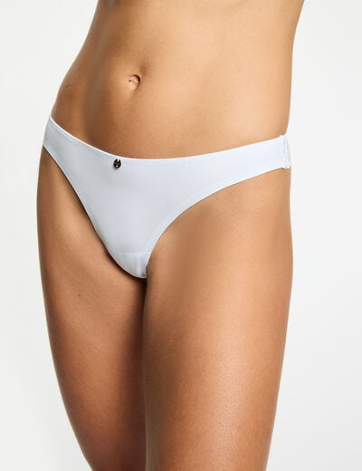 Lage taille kanten slip helder wit vrouw