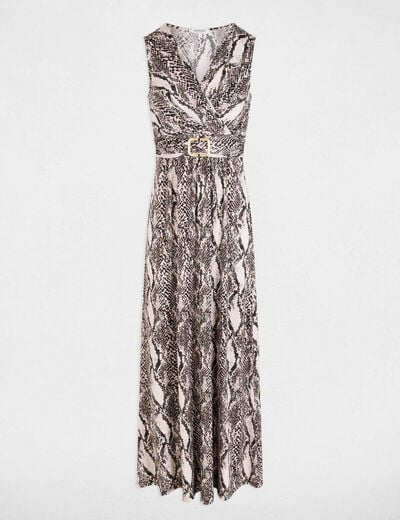 Robe longue d&eacute;collet&eacute; multicolore femme
