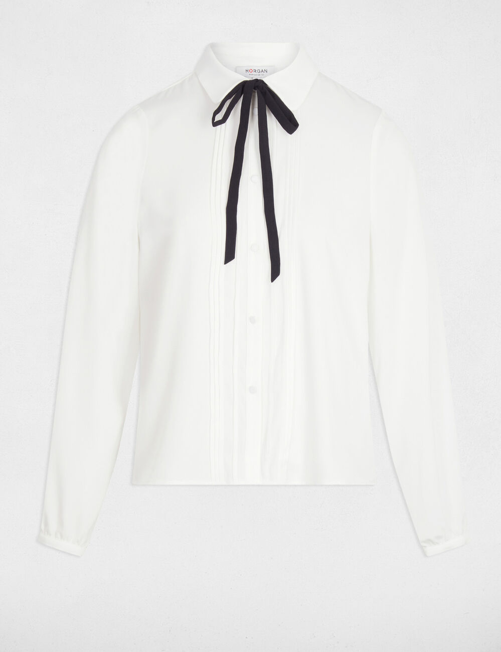 Chemise fluide col claudine blanc femme