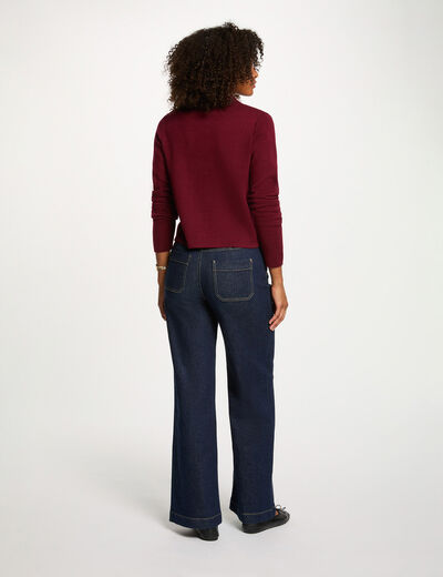 Vest met lange mouwen bordeaux vrouw