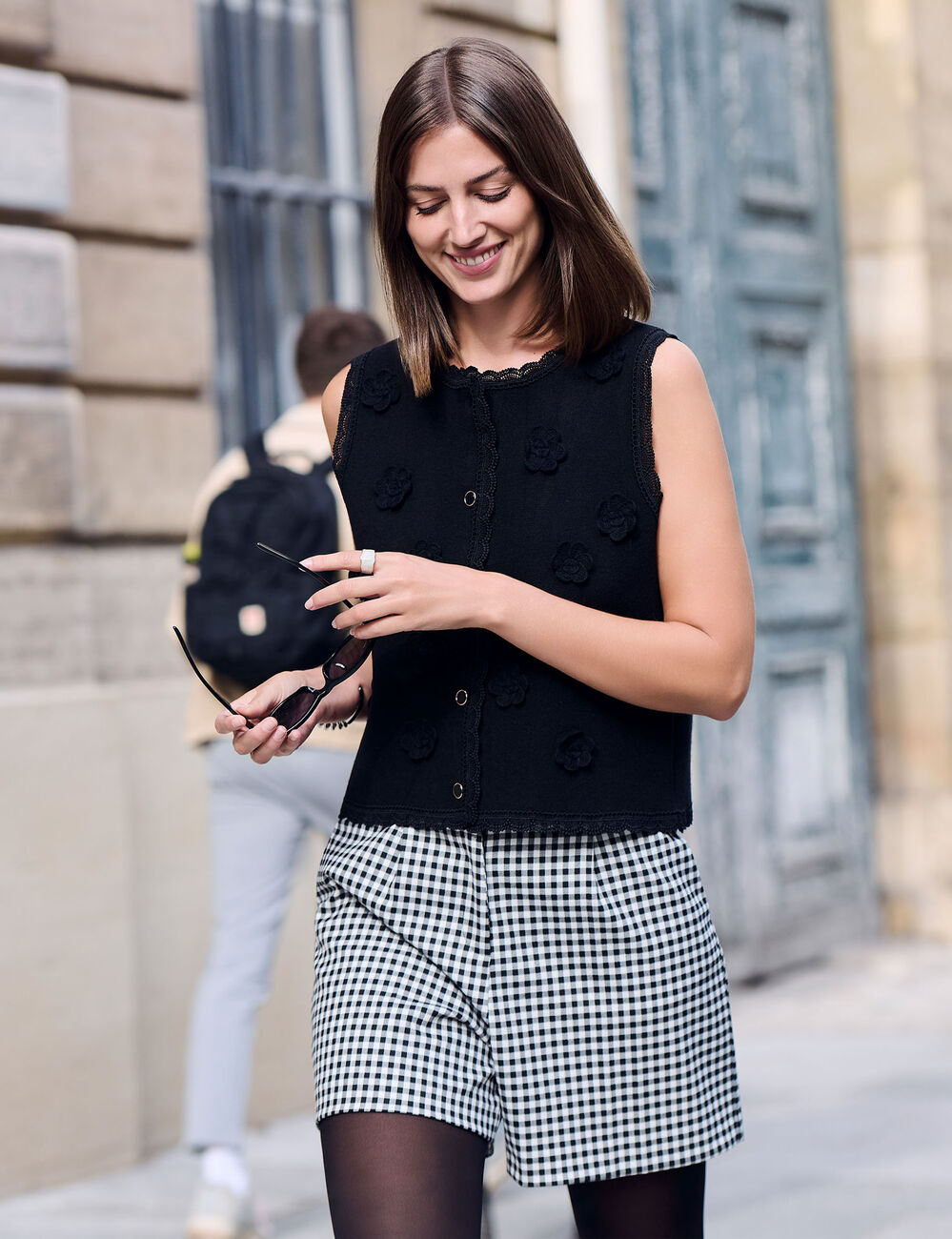 High-waist short zwart vrouw