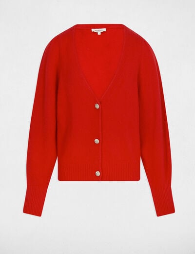 Vest met pofmouwen rood vrouw