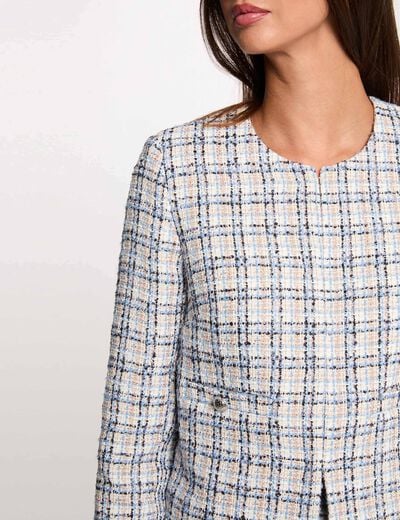Veste tweed ajust&eacute;e multicolore femme
