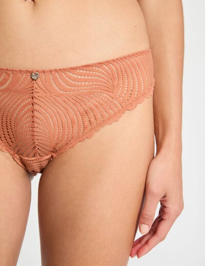 Culotte en dentelle marron clair femme